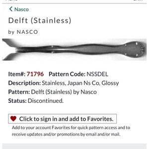 8-Piece Nasco Delft Stainless Steel Seafood Forks Glossy Finish Discontinued Pat